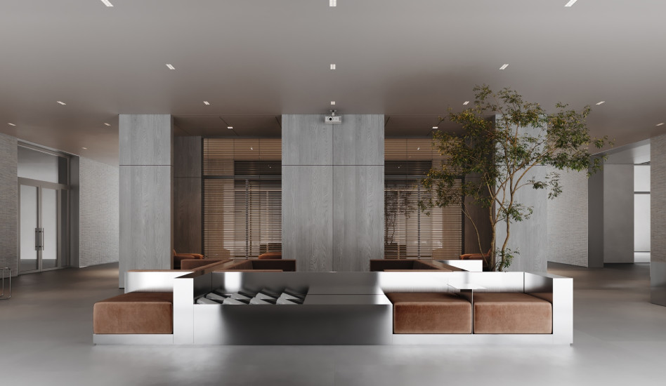 Бюро KEMELIN PARTNERS разработало дизайн лобби для бизнес-центра STONE Римская